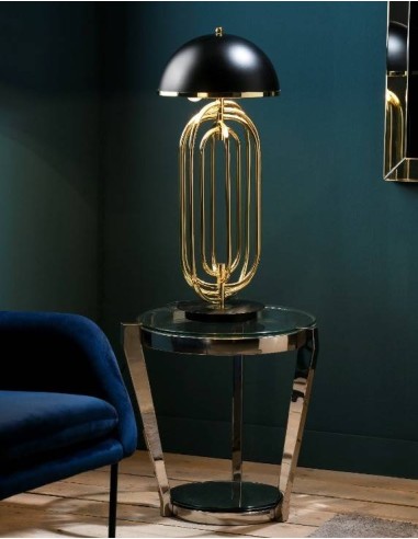 CANDEEIRO DE MESA TRESS, PRETO, OURO