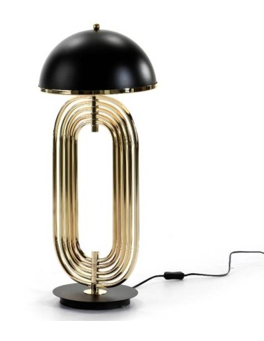 LAMPARA DE SOBREMESA TRESS, NEGRO, ORO
