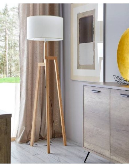 LÁMPARA DE PIE DE MADERA , CANDI 46x170 LÁMPARA DE PIE DE MADERA , CANDI 46x170