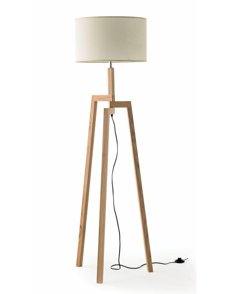 LUMINÁRIA DE PÉ DE MADEIRA CANDI 46x170