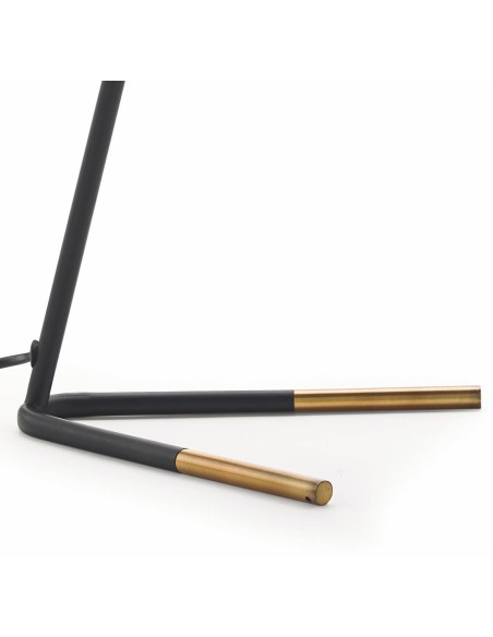 LAMPARA DE SOBREMESA VINTAGE REID, metal negro, oro
