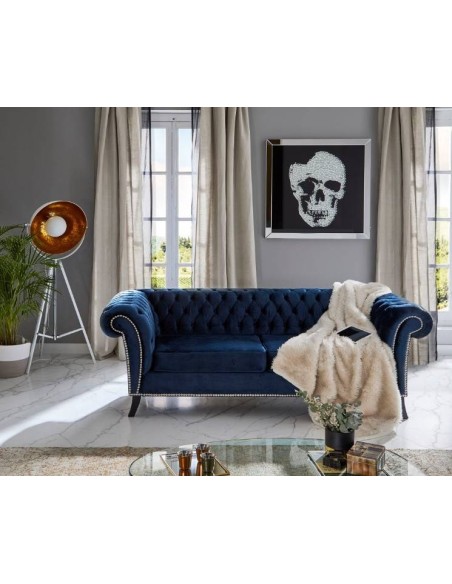 ESPEJO CALAVERA 100x100, cristal faceteado