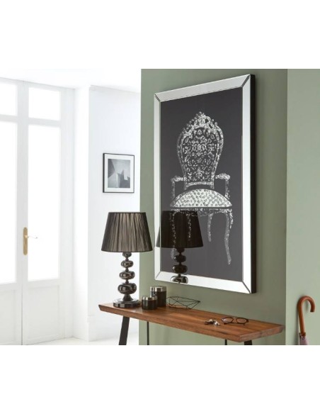Quadro ESPELHO CADEIRA 120x88, vidro faceteado
