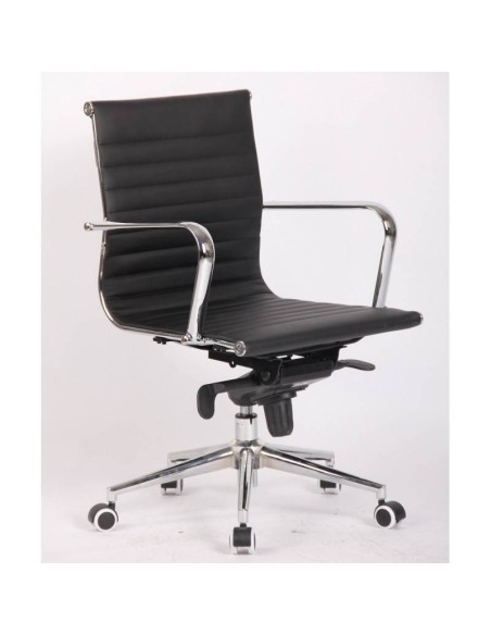 Sillon De Oficina Diseño Boris, Respaldo Medio, cuero sintético.
