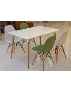 Mesa moderna NURYA  madera, tapa lacada blanca de 160 x 80 cms 2