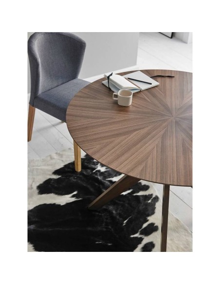 MESA DE JANTAR REDONDA, NOGUEIRA.