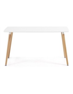 Mesa moderna NURYA  madera, tapa lacada blanca de 160 x 80 cms