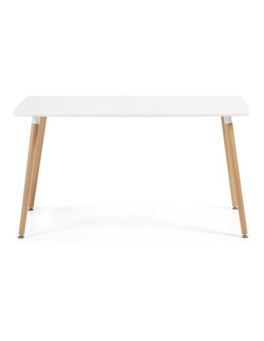 Mesa moderna NURYA  madera, tapa lacada blanca de 160 x 80 cms