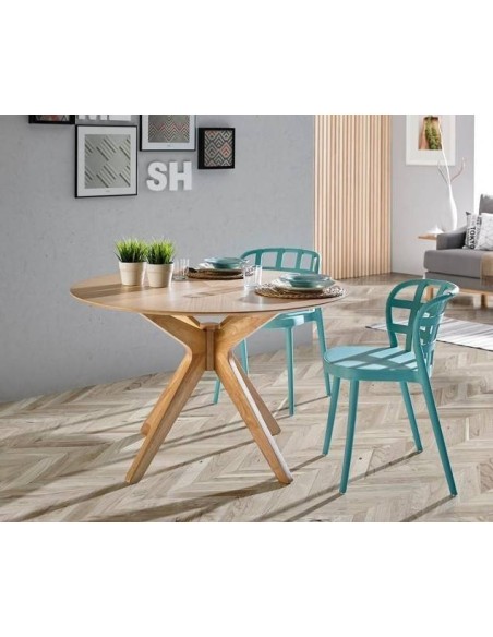 MESA REDONDA CLIPPER 120, CARVALHO.