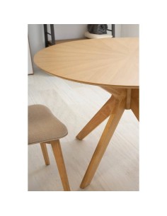 MESA REDONDA CLIPPER 120, ROBLE. 2