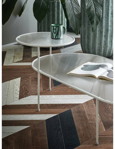 TEULAT MESA CENTRO NIX 126x66, CRISTAL, CREMA