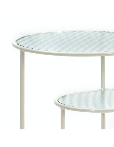 TEULAT MESA CENTRO NIX 126x66, CRISTAL, CREMA