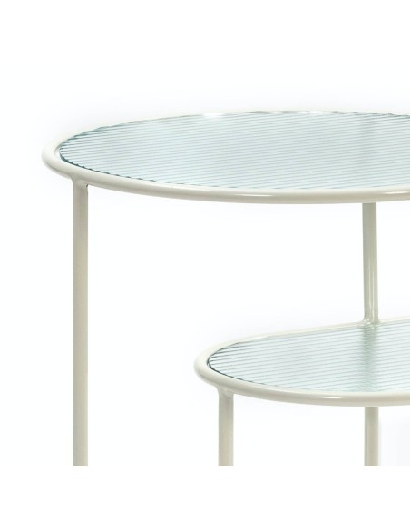 TEULAT MESA CENTRO NIX 126x66, CRISTAL, CREMA