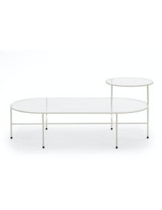 TEULAT MESA CENTRO NIX 126x66, CRISTAL, CREMA