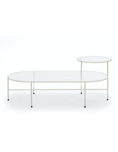 TEULAT MESA CENTRO NIX 126x66, VIDRO, CREME