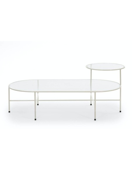 TEULAT MESA CENTRO NIX 126x66, CRISTAL, CREMA