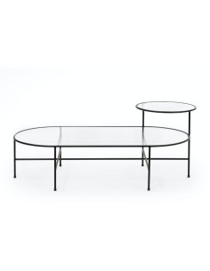 TEULAT MESA CENTRO NIX 126x66, CRISTAL, NEGRO 2