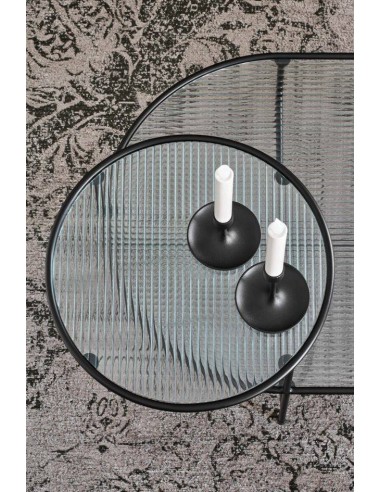 TEULAT MESA CENTRO NIX 126x66, CRISTAL, NEGRO