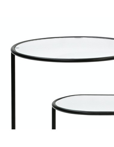 TEULAT MESA CENTRO NIX 126x66, CRISTAL, NEGRO