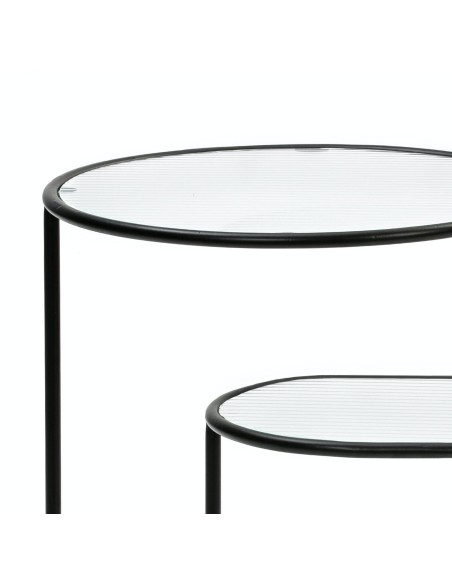 TEULAT MESA CENTRO NIX 126x66, CRISTAL, PRETO