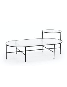 TEULAT MESA CENTRO NIX 126x66, CRISTAL, NEGRO