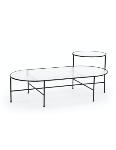 TEULAT MESA CENTRO NIX 126x66, CRISTAL, NEGRO