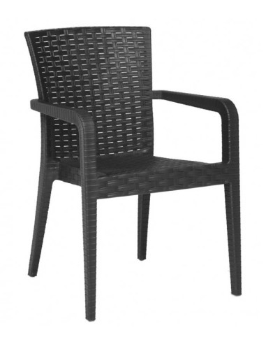 Sillón de exterior JAZZI, apilable, polipropileno