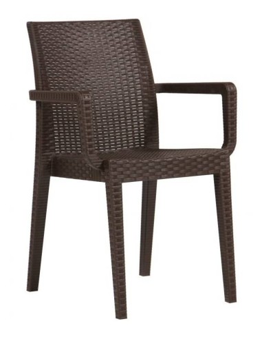 Cadeira com braços de um terraço GLAM, empilhável, polipropileno