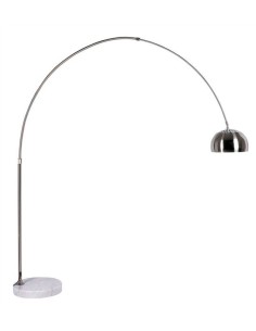 Lámpara de pie arco ART 32, cromada, base de mármol blanco.