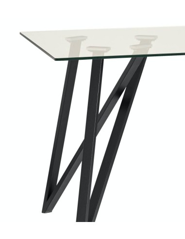 MESA VIDRO GAIA 160x90, metal, PRETO