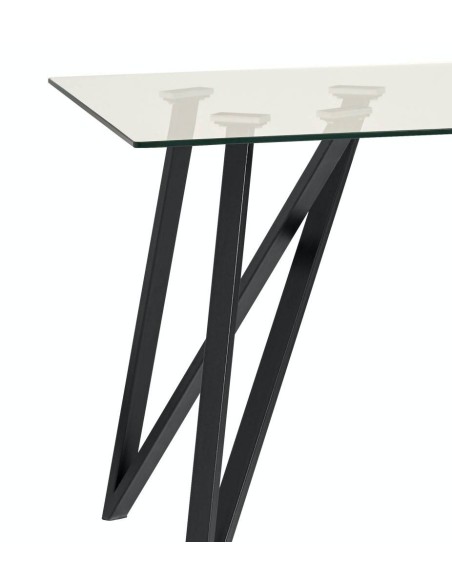 MESA VIDRO GAIA 160x90, metal, PRETO