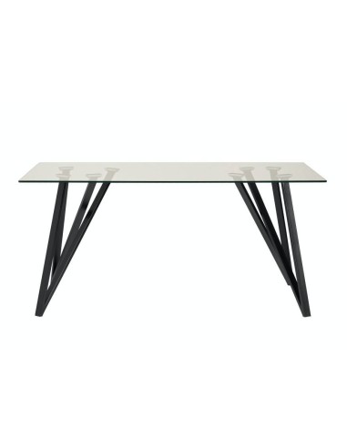 MESA CRISTAL GAIA 160x90, metal NEGRO