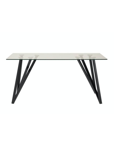 MESA CRISTAL GAIA 160x90, metal NEGRO