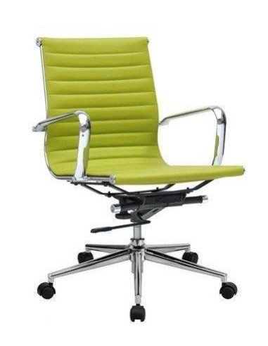 Cadeirão de escritório Maks design, giratório, a gás, cantilever, couro vermelho falso