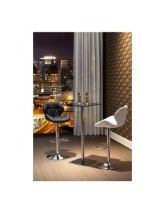 Taburete de diseño Roma, estructura metal cromada,... 2