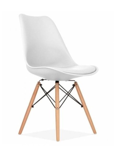 Silla De Comedor De Diseño Tow, Cojin Simil Piel