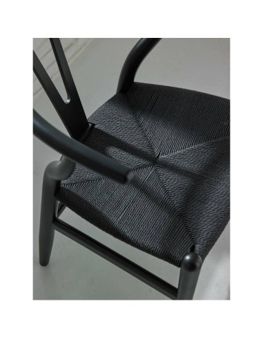 Silla WISH negro, inspirada en H. Wegner