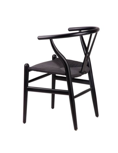 Silla WISH negro, inspirada en H. Wegner