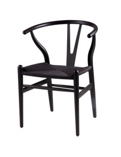 Silla WISH negro, inspirada en H. Wegner