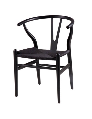 Silla WISH negro, inspirada en H. Wegner