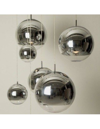 Lámpara de techo de diseño Mirror 25 cm, cristal metalizado cromado