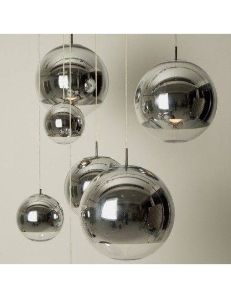 Lâmpada de teto de design Mirror 25 cm, vidro metalizado cromado