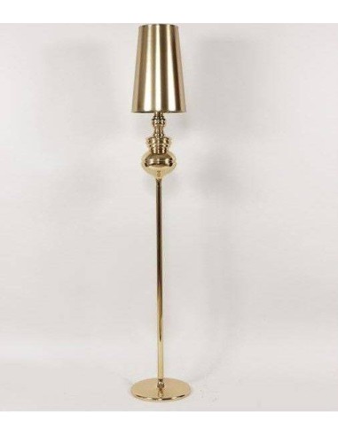 Luminária de pé design moderno Josefina, pé salão dourada, tela dourada