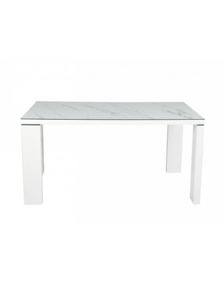 Mesa Spot 150x90, metal branco, vidro ceramico mármore. Mesa Spot 150x90, metal branco, vidro ceramico mármore.