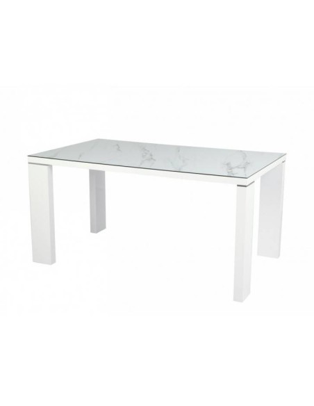 Mesa Spot 150x90, metal branco, vidro ceramico mármore. Mesa Spot 150x90, metal branco, vidro ceramico mármore.