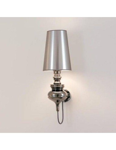 Lâmpada aplique de parede de design moderno Josefina, cromado, tela de prata