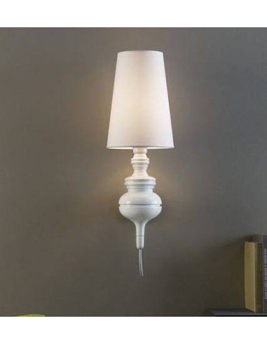 Lâmpada aplique de parede de design moderno Josefina, cromado, tela de prata