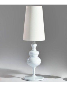 Lâmpada de mesa de design moderno Josefina,branca, tela branca
