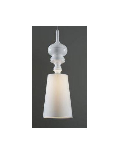Lámpara colgante de diseño moderno Josefina, Blanco, pantalla Blanca