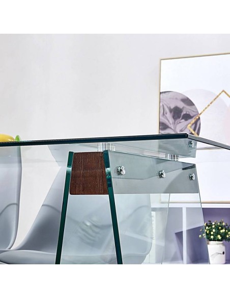 Mesa SELENA, madeira, vidro temperado, 200x90 cms. Mesa SELENA, madeira, vidro temperado, 200x90 cms.